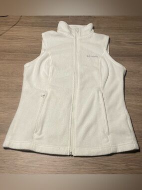 Columbia Women's Small White Benton Springs Fleece Vest Warm Cozy Outdoor